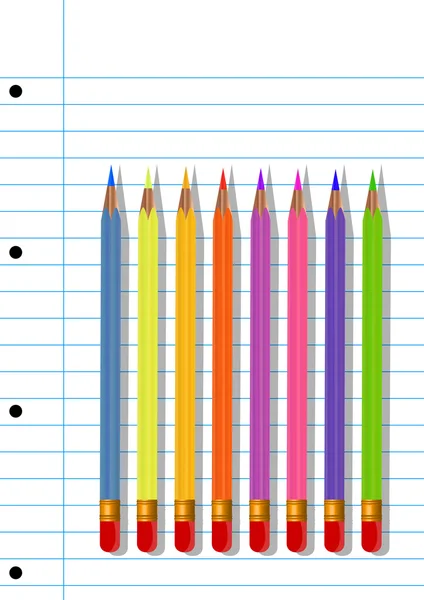 Lápices de colores, ilustración — Vector de stock