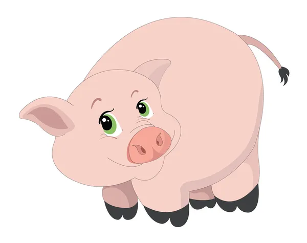 Lindo cerdo rosa, ilustración — Archivo Imágenes Vectoriales