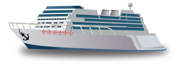 Kreuzfahrtschiff, Illustration — Stockvektor