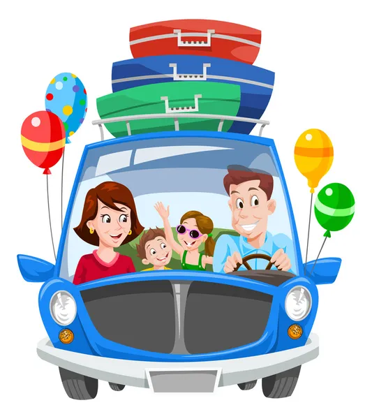 Vacances en famille, illustration — Image vectorielle