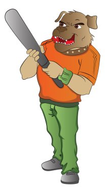 beyzbol sopasıyla illüstrasyon insan köpek