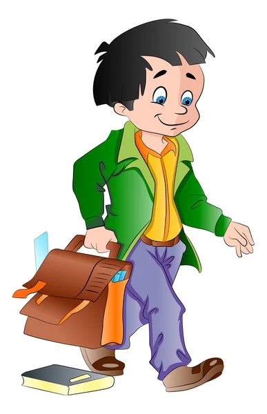 Boy with a School Bag, illustration Stock Vector Image by ©Morphart  #16908831