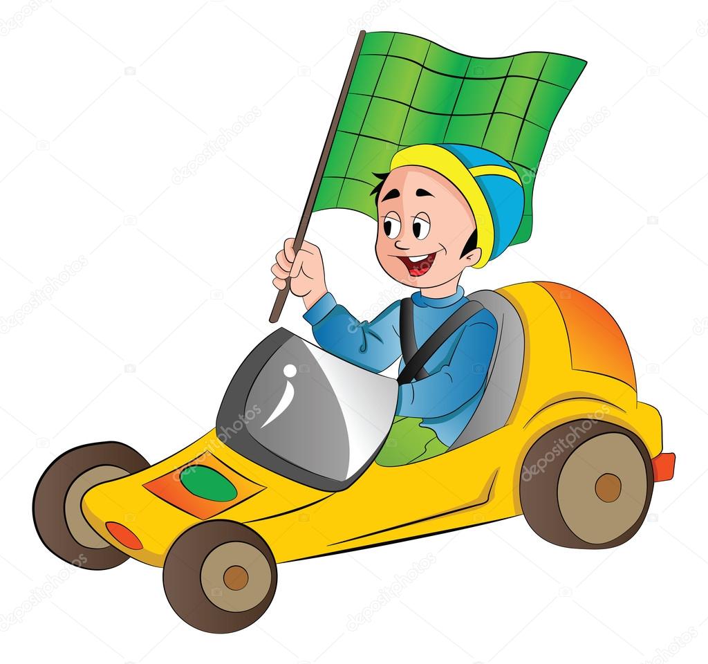 Boy in a Go Kart, illustration