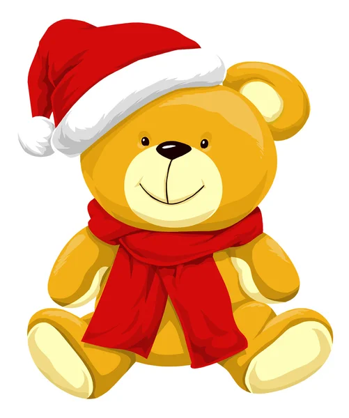 Kerstmis teddy bear, afbeelding — Stockvector