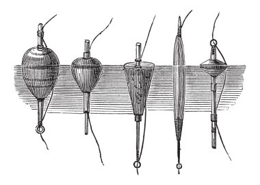 çeşitli floaters, antika gravür
