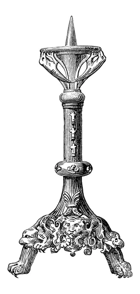 Candelabro de Iglesia, grabado vintage — Vector de stock