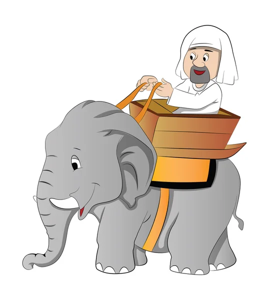 Sloní jízdě, ilustrace — Stockový vektor
