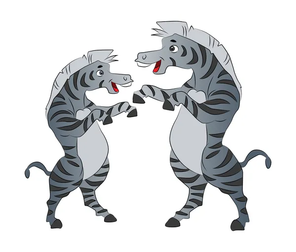Dvě zebry, tanec, ilustrace — Stockový vektor