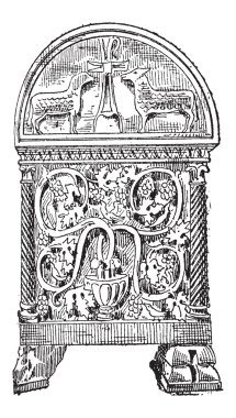 Bizans tarzı vintage oyma lahit