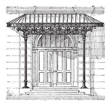 gölgelik, antika gravür