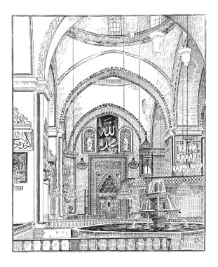 yeşil ya da Yeşil Cami, bursa, Türkiye, antika gravür