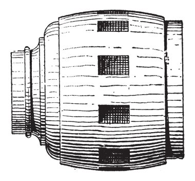 Çark hub, antika gravür