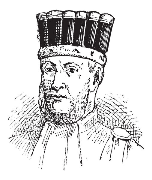 Эдуард Адольф Казимир Джозеф Мортье, винтажная гравировка
