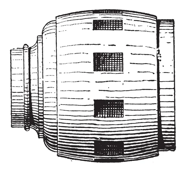 Moyeu de roue, gravure vintage — Image vectorielle