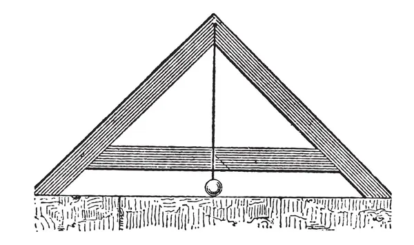 Determinar el nivel de las piernas de un marco triangular usando un — Vector de stock