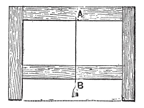 Fastställandet av nivån på benen av en rektangulär ram med en — Stock vektor