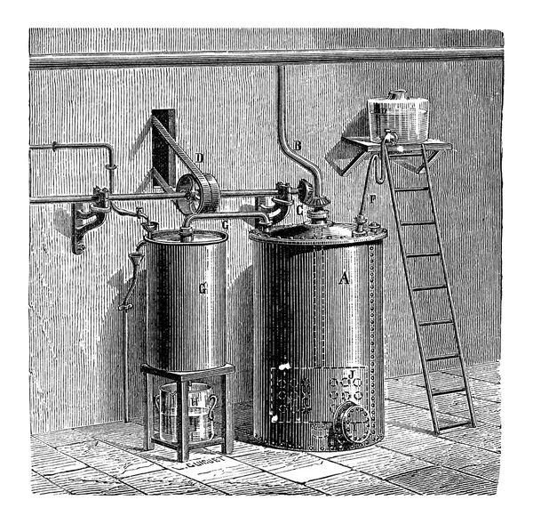 Produktion av anilin, vintage gravyr — Stock vektor
