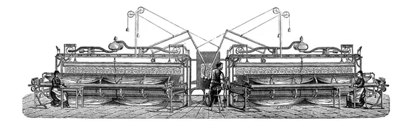 Nakış makinesi, antika gravür — Stockvector