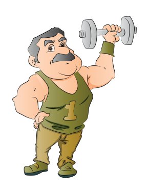 vektör adamın halter kaldırma.