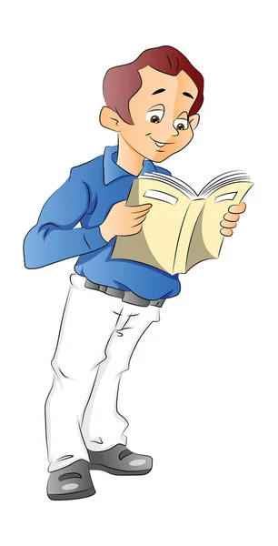 Homem lendo um livro, ilustração — Vetor de Stock