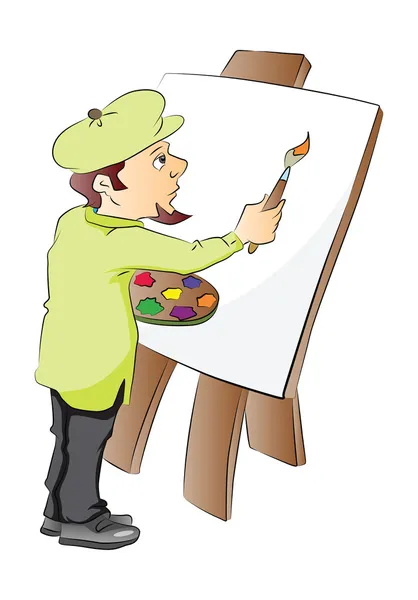 Vector of an artist at work. — Stock Vector