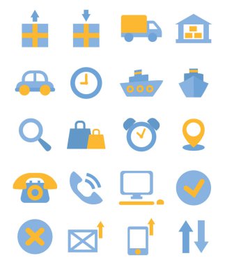 Paket lojistiği, illüstrasyon, vektör, beyaz arka planda.