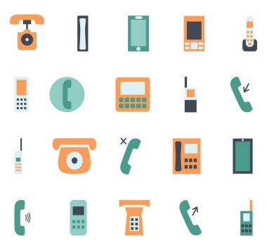 Telefon evrimi, illüstrasyon, vektör, beyaz arka planda.