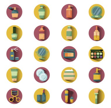 Yüz makyajı, illüstrasyon, vektör, beyaz arkaplan.