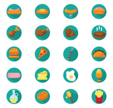 Lezzetli yemek, illüstrasyon, vektör, beyaz arka planda..