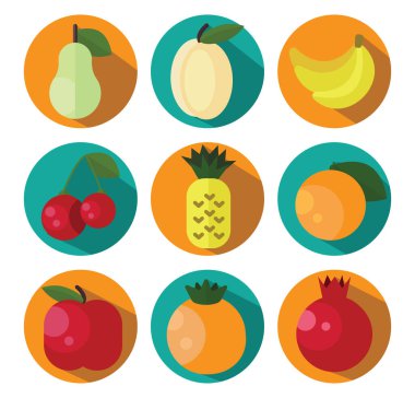 Sağlıklı meyve, illüstrasyon, vektör, beyaz arka planda.