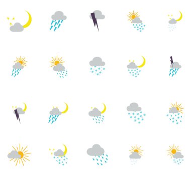 Beyaz zemin üzerinde kötü hava koşulları, illüstrasyon, vektör.