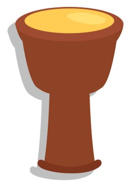 Beyaz arka planda Afrika djembe, illüstrasyon, vektör.