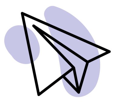 Kağıt düzlem, illüstrasyon, vektör, beyaz arkaplan.