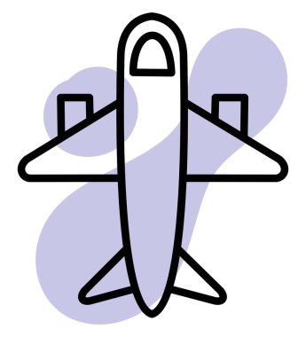 Beyaz arka planda turizm düzlemi, illüstrasyon, vektör.