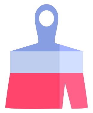 Beyaz arkaplanda geniş boya fırçası, illüstrasyon, vektör.