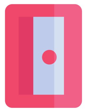 Beyaz arkaplanda pembe kalem açacağı, illüstrasyon, vektör..