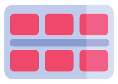 Beyaz arkaplanda pembe suluboya palet, illüstrasyon, vektör.