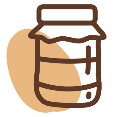 Sonbahar reçel kavanozu, illüstrasyon, vektör, beyaz arka planda.