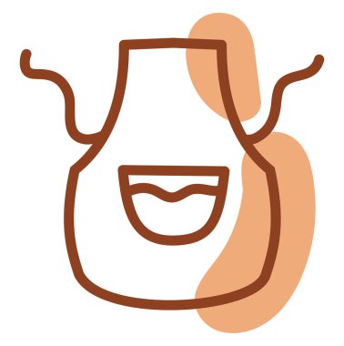 Beyaz arka planda mutfak önlüğü, illüstrasyon, vektör..