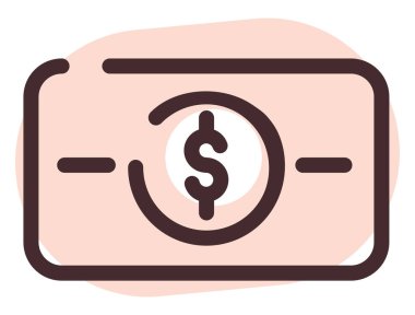 Banka parası, illüstrasyon, vektör, beyaz arka plan.