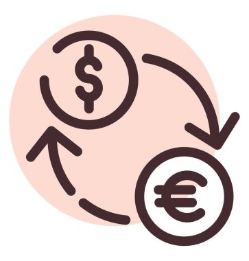 Banka takası, illüstrasyon, vektör, beyaz arkaplan.