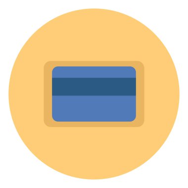 Mavi kredi kartı, illüstrasyon, vektör, beyaz arka planda.