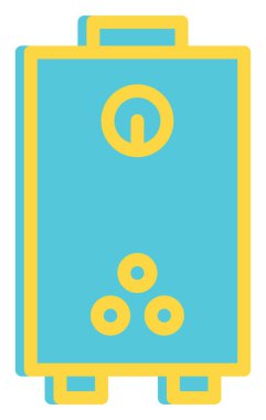 Banyo su ısıtıcısı, illüstrasyon, vektör, beyaz arka planda..