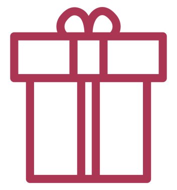 Beyaz arkaplanda doğum günü hediyesi, illüstrasyon, vektör.