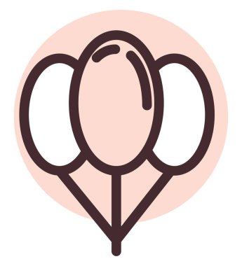 Beyaz arka planda doğum günü pembe balonları, illüstrasyon, vektör.