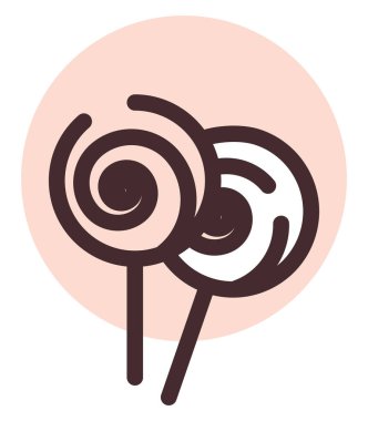 Doğum günü tatlı lolipopları, illüstrasyon, vektör, beyaz arka planda.