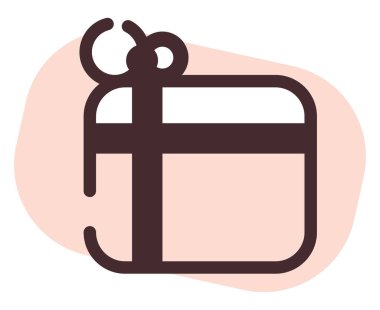 Beyaz arkaplanda doğum günü hediyesi, illüstrasyon, vektör.