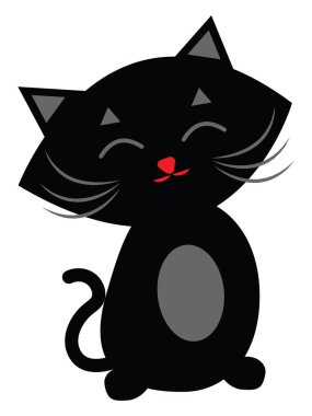 Komik kedi, illüstrasyon, vektör, beyaz arka planda.