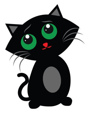 Romantik kedi, illüstrasyon, vektör, beyaz arka planda.