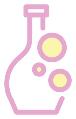 Beyaz arka planda parfüm şişesi, illüstrasyon, vektör..